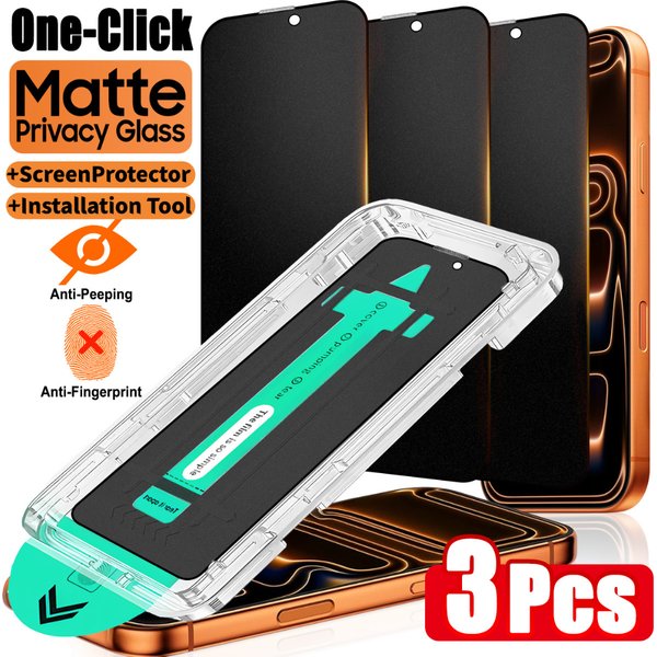 NNBILI 3er-Pack Oleophobe Beschichtung Staubfrei Einfache Installation Matt Displayschutzfolie für iPhone 16 14 13 12 15 17 18 Pro Max Glas