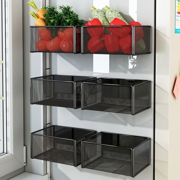 Organisateur magnétique suspendu pour étagère de réfrigérateur domestique, panier de rangement multifonctionnel pour la maison