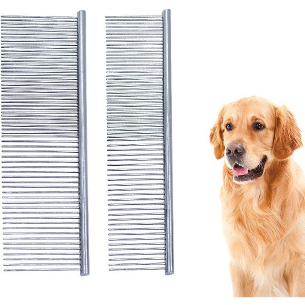 Peigne de toilettage pour animaux de compagnie en acier inoxydable, peigne démêlant pour chiens et chats, élimine en douceur le sous-poil lâche, peigne à puces