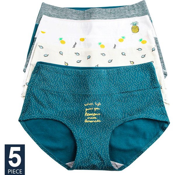 5 pièces/ensemble taille haute pur coton culottes femmes corps sous-vêtements amincissants respirant filles slips Sexy confort dames Lingerie