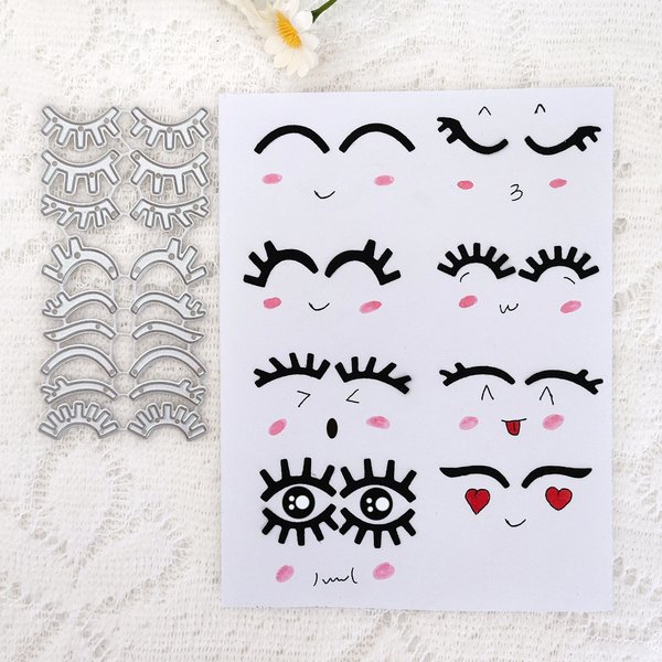 Matrice de découpe en acier au carbone pour bricolage, barre de sourcils et de cils, imbibée d'Halloween, lapin de Joyeuses Pâques, papier de scrapbooking, carte photo