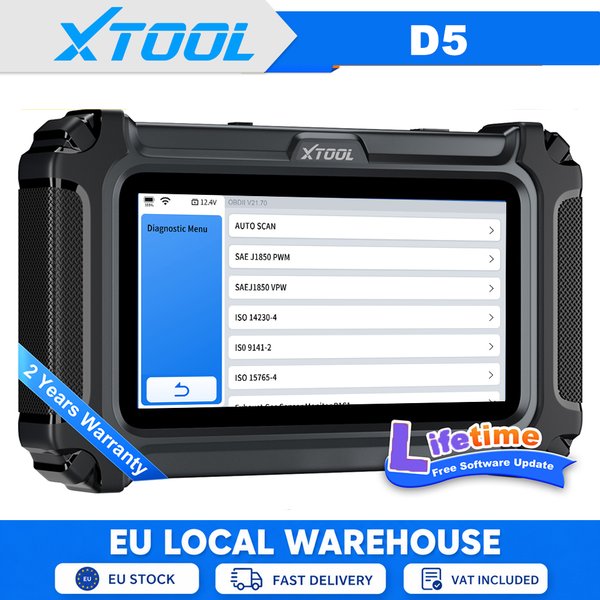 XTOOL D5 Alle Funktionen Lebenslang Kostenlose Aktualisierung OBD2 Scanner Mini Auto-Diagnosewerkzeug mit 10+ Resets für ECM TCM SRS ABS EPB System, eingebautem CAN FD für GM FCA Autoauth, 64G, XTOOL