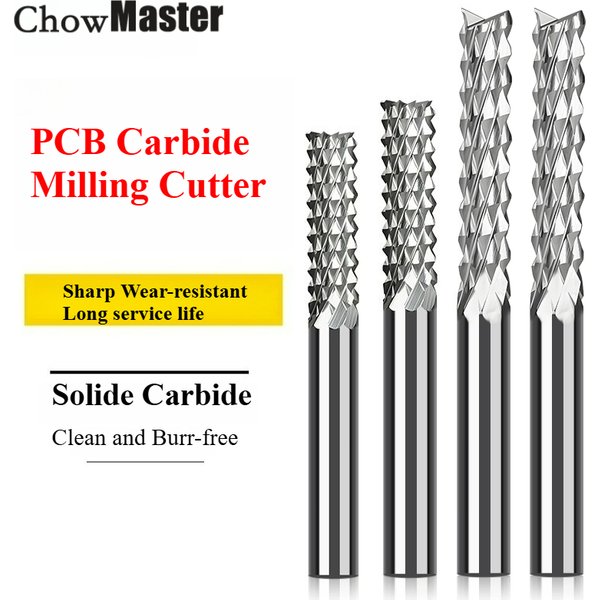 Chowmaster 3-10mm Carbide Corn End Mill 3/3.175/4/5/6/6.35/8/10/12mm PCB Milling Cutter CNC Cutting Milling Tools