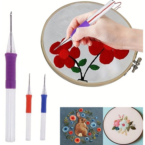 Cross Stitch Pen DIY Embroidery Pen Hand Embroidery Needle Weaving Tool Punch Needle Craft