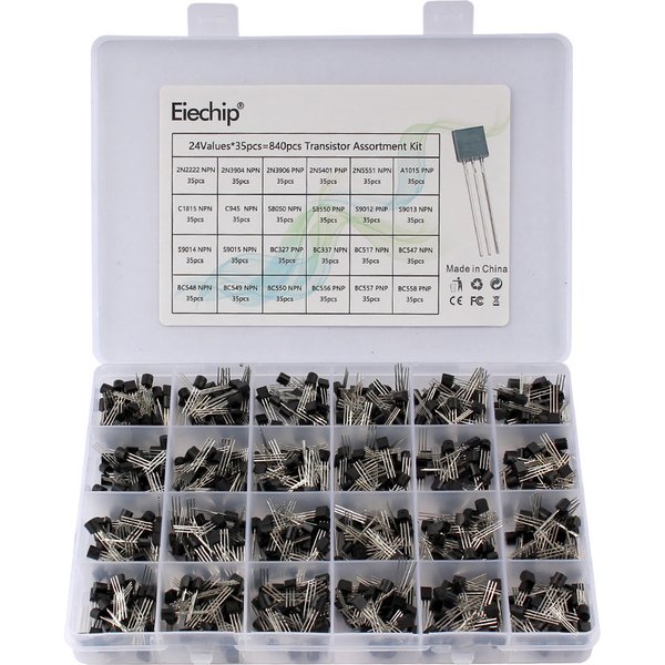 200-900PCS TO-92 Transistor Kit assortment box BC547 BC327 BC337 2N2222 3904 3906 C945 PNP/NPN transistors set electronics Kit