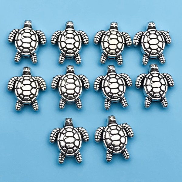 Perles d'espacement amples en forme de tortue, 10/20/30 pièces, pour la fabrication de bijoux, collier, Bracelet, accessoires de bricolage