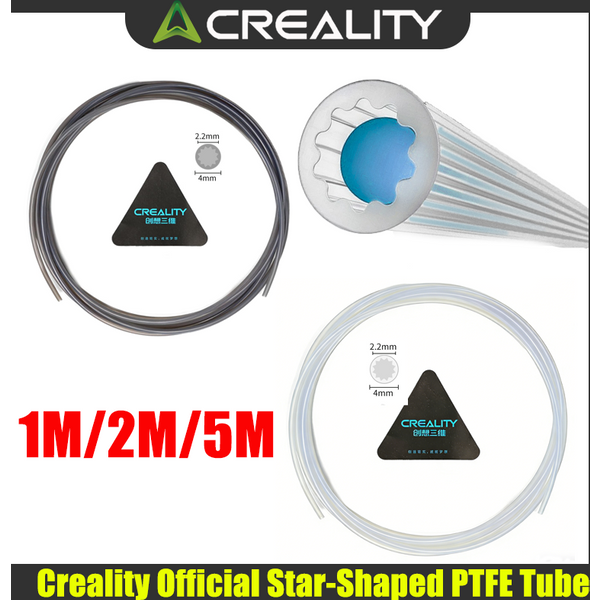 Offizielles sternförmiges PTFE-Teflonrohr von Creality, 1 m/2 m/5 m, verbessertes Innenkanaldesign mit geringem Widerstand, Leistung in mehreren Farben