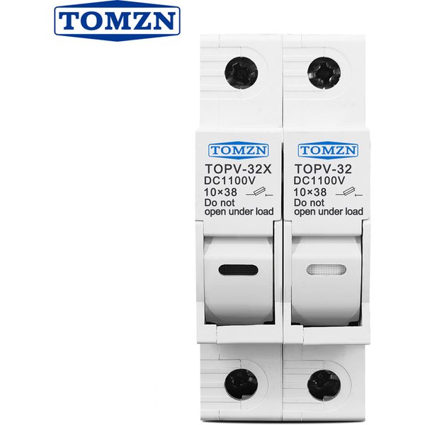 1P 2P DC Sicherungshalter 10*38mm Hochspannung Solar PV 1100V TOMZN TOPV-30 Basis Photovoltaik-System-Schutz GPV