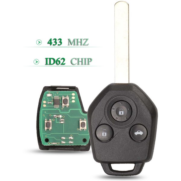 Clé de voiture à distance Jingyuqin 433 MHz avec puce 4D62 pour Subaru Forester Outback Legacy 2008 2009 2010 2012 2013 2014, télécommande 3 boutons