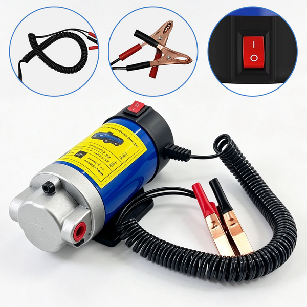 Pompe électrique portable 12 V pour le transfert d’huile, 100 W, débit de 1 à 4 L/min, pompe électrique pour l’aspiration et le transfert d’huile, pompe pour le transfert d’huile moteur, extracteur