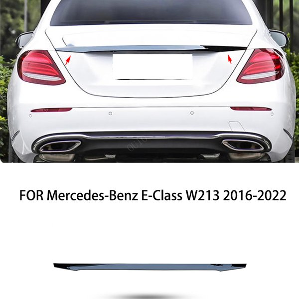 Convient pour mercedes-benz classe E W213 2016-2022 porte arrière hayon coffre couvercle panneau décoratif couverture garniture en fibre de carbone noir