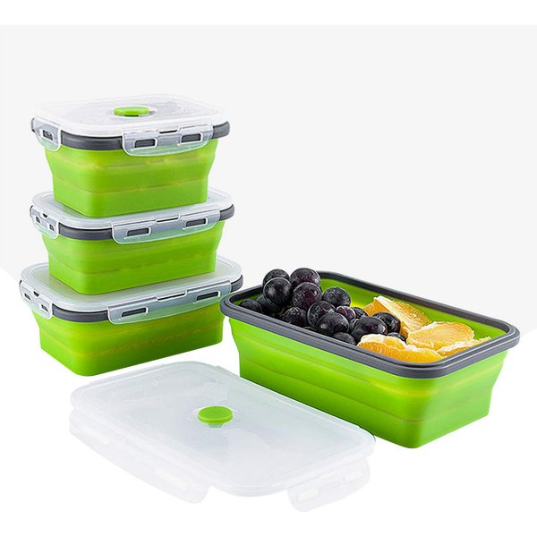 Boîte de conservation alimentaire en silicone pliable PGY, boîte à lunch portable, micro-ondes, cuisine à domicile, boîte de rangement alimentaire d'extérieur