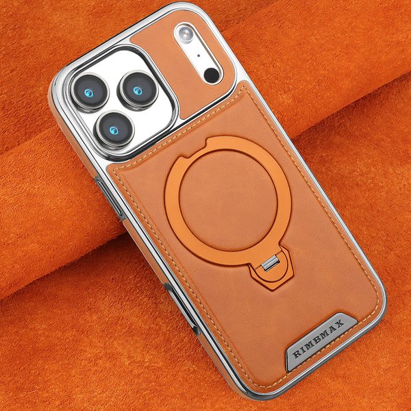 Magnetische Drehhalterung Luxus-Leder-Handyhülle für iPhone 12 13 14 15 16 17 18 Pro Max Plus Kabelloses Laden Stoßfeste Abdeckung