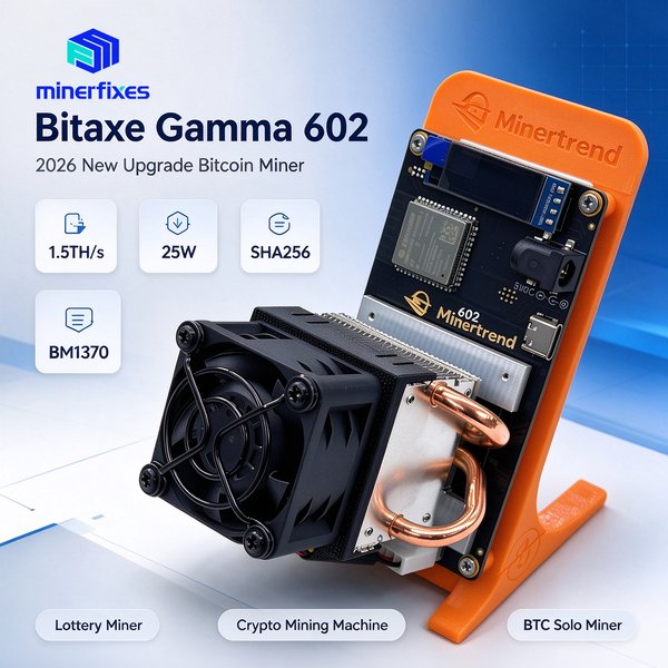 Bitaxe Gamma 602 1.5TH/s 25W BM1370 Puce Asic Machine de minage de Bitcoins BTC Mineur Solo 2026 Machine de minage de Bitcoin Machine Crypto