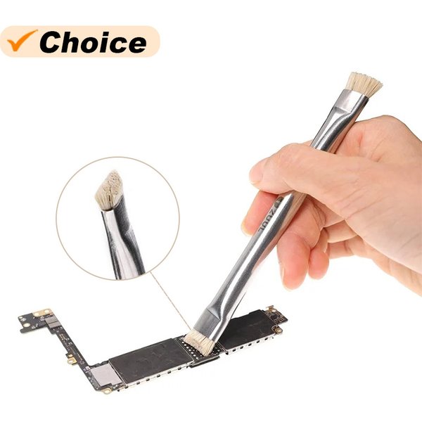 2UUL CL11 Dual Heads Bristle Brush for Mobile Phone Maintenance Anti-static Motherboard IC Chip Repair Cleaning Tools