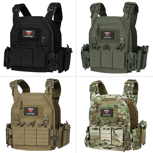 Gilet tactique d'extérieur ARTEX à libération rapide, gilet de chasse réglable avec système PALS Molle