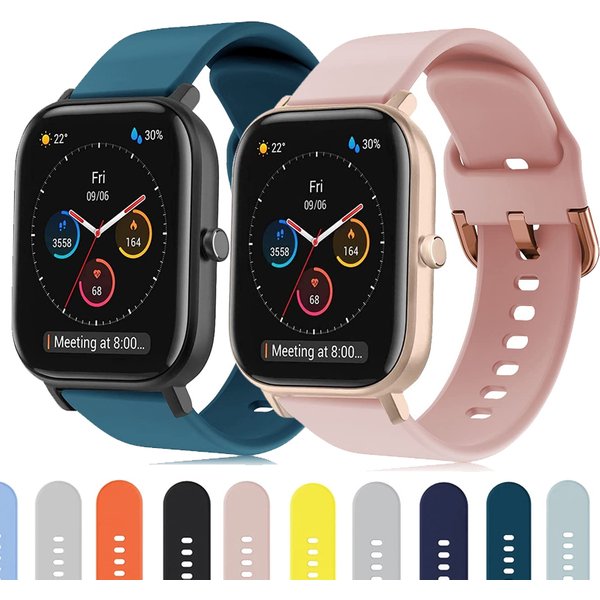 20mm 22mm WatchBand For Amazfit GTS 2/3/4 Mini Strap GTR 2/3/4 42mm Silicone Wristband Bracelet For Amazfit Bip Band Accessories