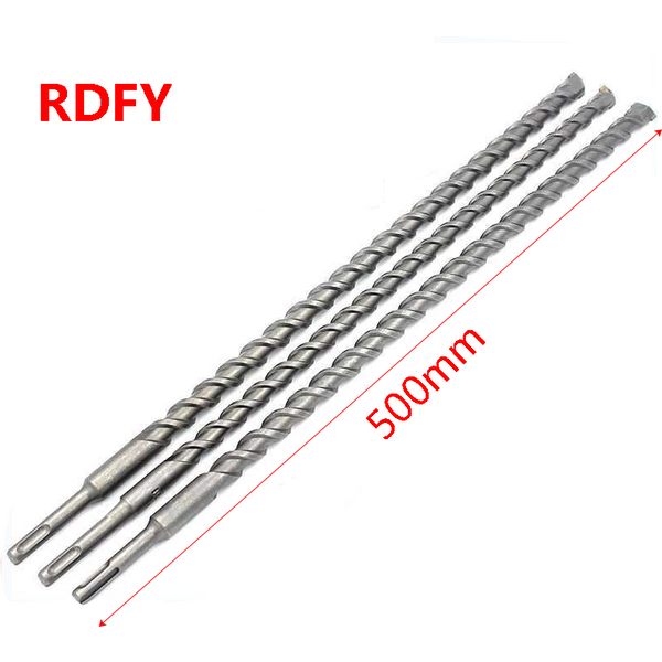 Foret électrique en acier tungstène pour béton, 500 mm, 1 pièce, pour perçage mural, SDS PLUS, SDS SQUARE, 8 mm-32 mm