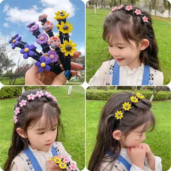 Bandeau pour enfants dessin animé fleur mode coréenne bébé fille fête d'anniversaire enfant en bas âge enfants épingle à cheveux chapeaux accessoires en gros