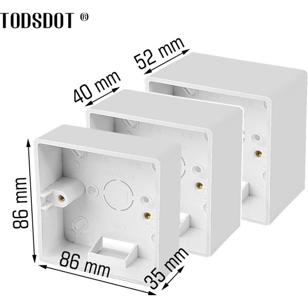Weiß 35 | 40 | 52 MM Schalter-Installationsbox Wandmontage Anschlussdose, Steckdosen-Außenmontagebox
