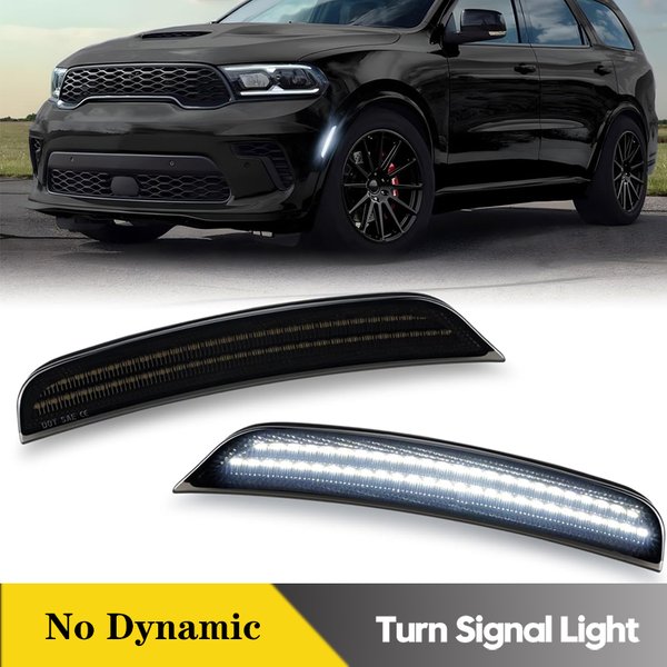 2 szt. LED-owe światła obrysowe boczne na przedni zderzak do Dodge Durango 2021-2025, kierunkowskazy, białe akcesoria samochodowe OEM # 68476818AA