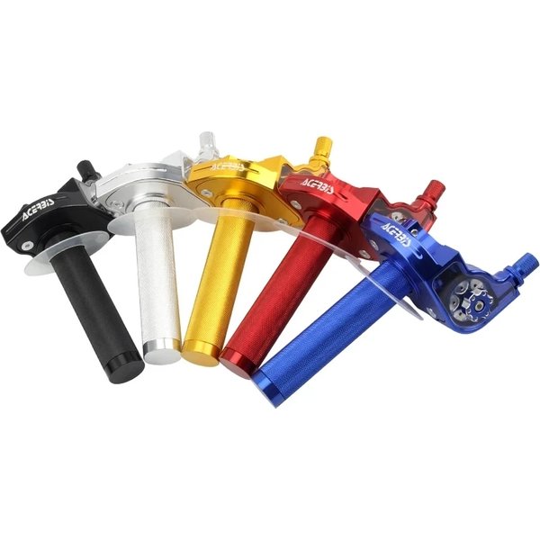 Poignées de guidon universelles en aluminium CNC de 22 mm pour cyclomoteur, scooter, VTT, quad, moto, accélérateur à torsion, câble