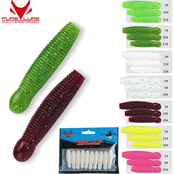 PURELURE Long Shot Submerged Potatoes Floating Water Soft Bait Pupa Flying Soft Insects for Black Bass Hunting