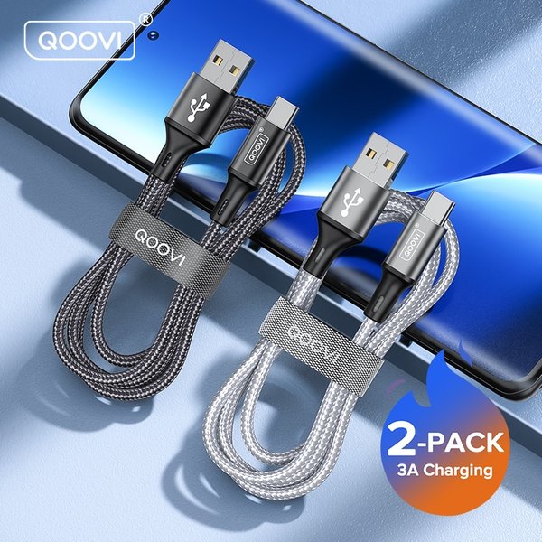 Qwing VI-Câble USB de type C 3,1 A, charge rapide, pour Xiaomi ata 12 11, Samsung, Huawei, chargeur de téléphone portable