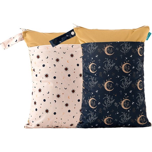 Happy flute 2pcs wasserdicht wasch bar trocken und nass Trennung Baby Stoff Windel Windel tasche Reise Wetbag für Pool und Strand