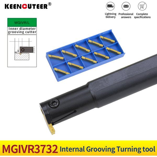 Porte-outil rainuré MGIVR3732-3 MGIVR3732-2 1PC MGMN Carbide Insert MGIVR Tige droite Outil de tournage interne Barre de tour