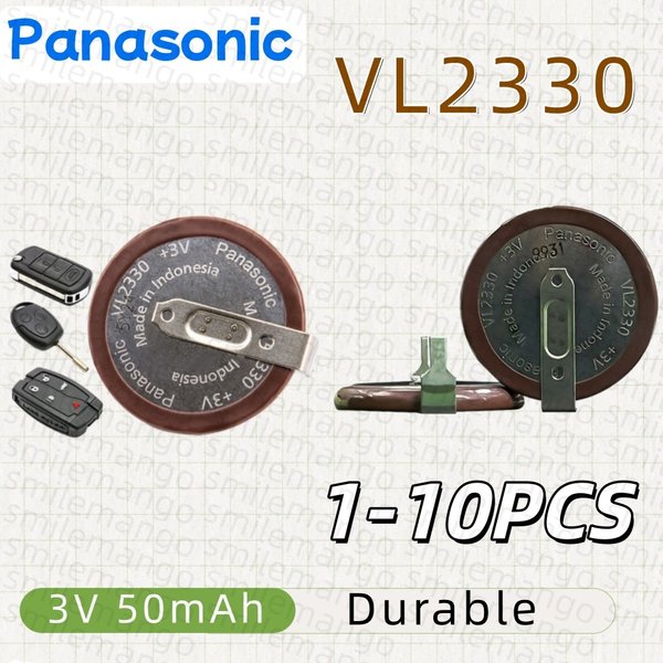 1-10 Stück Panasonic 3V VL2330 ML2330 50mAh 180 Grad Buchsen wiederaufladbare Lithium-Batterie für Uhr, BMW, Autoschlüssel, elektrisches Spielzeug