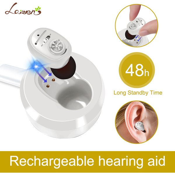 Rechargeable Hearing Aid High Power Sound Amplifier Digital CIC Hearing Aids Invisible Waterproof Earphone For Deafness Audifono