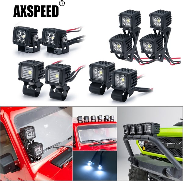 AXSPEED Gepäckträger-Seiten-LED-Leuchten Scheinwerfer für TRX4 TRX6 Axial SCX10 Wraith Axial SCX24 1/10 RC Crawler Auto Truck