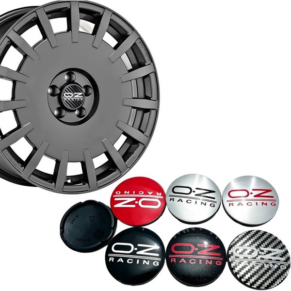 4 pièces Cache-moyeux de roue de voiture 62mm avec clips 58mm, Cache-poussière de jante, Emblème OZ Racing, Accessoires auto pour O.Z M595