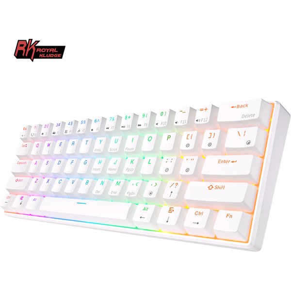 RK Royal Kludge RK61 2.4G Wireless Bluetooth Mechanical Keyboard Tri-mode 61 Keys RGB Backlit Mini Hot-swappable Gamer Keyboard