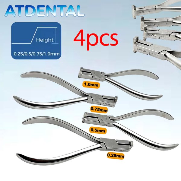 4pcs Dental Wire Step Forming Plier Stainless Steel Orthodontic Bend Forcep for Arch Wire Bending Dental Instrument Lab Tool
