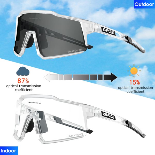 Kapvoe-Lunettes de soleil photochromiques pour hommes et femmes, lunettes d'équitation de sport, lunettes de cyclisme, lunettes de vélo, lunettes de VTT, UV400, nouveau