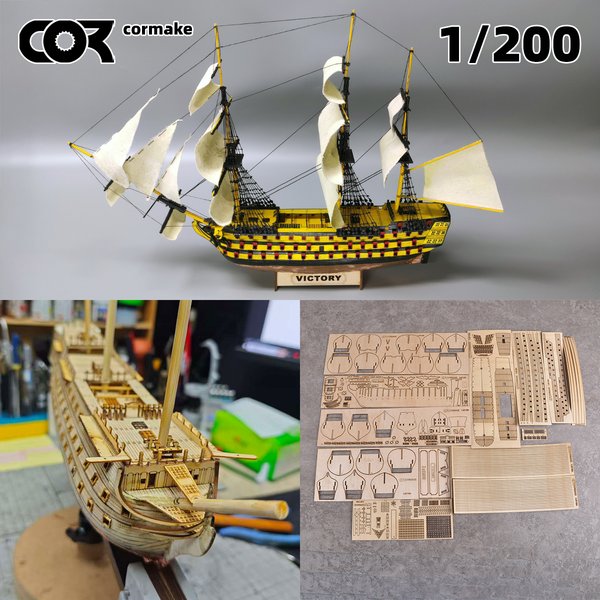 1/200 HMS Victory Statek Liniowy Klasyczny Statek Żaglowy Galon Drewniany Skiff Statyczny Model w Skali Zestaw Miniatury