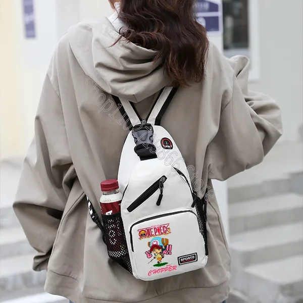 One Piece Herren Tragbare Umhängetasche Damen Brusttasche Cartoon Anime Grafikdruck Rucksack Große Kapazität Multifunktionstaschen Partygeschenk