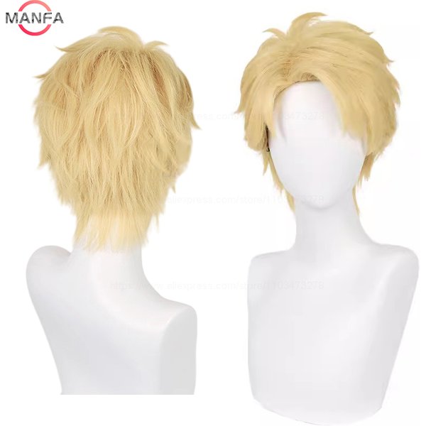 Loid Forger Cosplay Wig 30cm Short Golden Yellow Man Hair Anime Cosplay Wig Heat Resistant Synthetic Wig