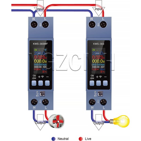 8 w 1 Tuya WiFi AC licznik energii Monitor napięcie prąd współczynnik mocy miernik częstotliwości inteligentny przełącznik przeciążenie wyłączanie KWS-303