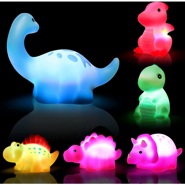 1/6Pcs Dinosaurier Baby Bad Spielzeug Licht-Up Schwimm Bad Spielzeug Set Für Jungen Mädchen Kinder Vorschule Badewanne bad Spielzeug