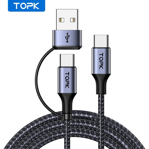 TOPK AD10 60W PD câble de chargeur rapide USB C vers USB Type C câble pour MacBook Pro USB-C PD câble de charge rapide pour Samsung Xiaom