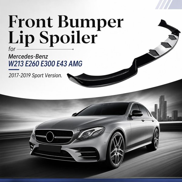 Frontstoßstangenlippen-Spoiler für Mercedes-Benz W213 E260 E300 E43 AMG 2017-2019 Sportversion.