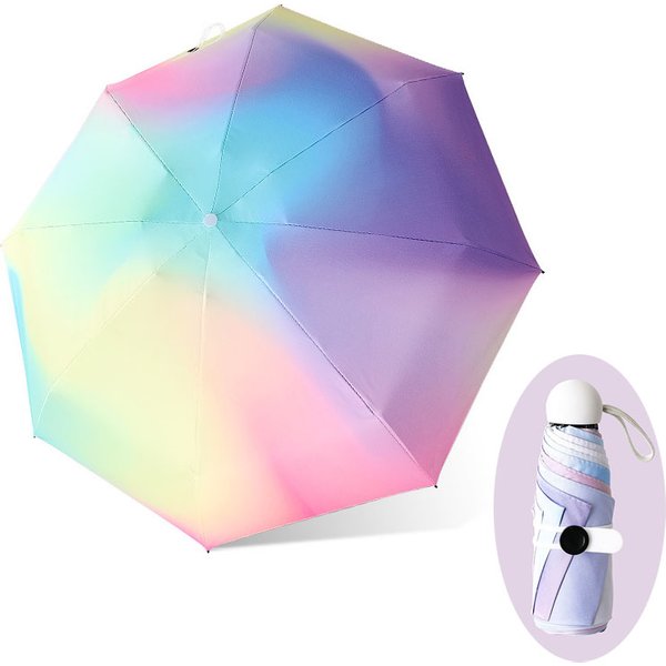 Mini parapluie dégradé coloré, 8 nervures, parapluies de luxe pour femmes, Parasol Anti UV, 5 plis, mode, protection solaire, petit parapluie manuel
