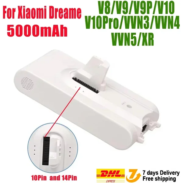 5000 mAh Li-Ionen-Akku für Dreame V8 V10Pro V9P XR VVN3 VVN5 Hand-Akku-Staubsauger, Teile, Ersatzakku