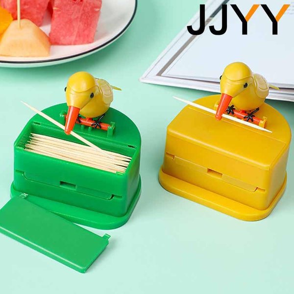 JJYY Abnehmbare Zahnstocher-Aufbewahrungsbox, Vogel-Zahnstocher-Box, Spender, automatischer Push-Typ-Zahnstocherhalter, Tischdekorationshalter