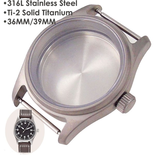 Pilot Taucheruhrengehäuse Titan 316L Stahl für NH34 NH35 NH36 NH38 NH70 PT5000 ETA2824 Saphir 20BAR Wasserdicht Antiallergie