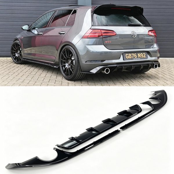3 szt. Dyfuzor tylnego zderzaka w stylu TCR, czarny połysk, do VW Golf 7 7.5 Mk7 7.5 GTI GTD 2013-2020, tuning, listwa zderzaka