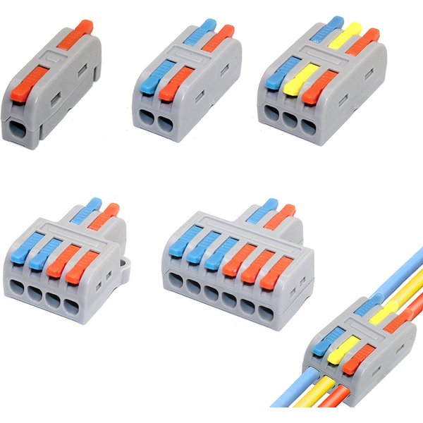 10PCS Mini Schnelle Verdrahtung Kabel Anschlüsse Universal Compact Splitter Elektrische Leiter Push-in Hause Terminal Block